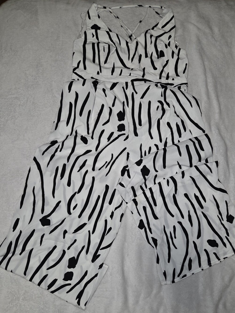 Pretty Little Thing Black & White Zebra Print Jumpsuit
